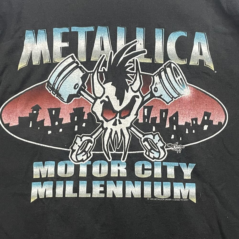Vintage Metallica Shirt Mens Large Black Motor City Millennium Concert 1999 90s - Picture 4 of 10